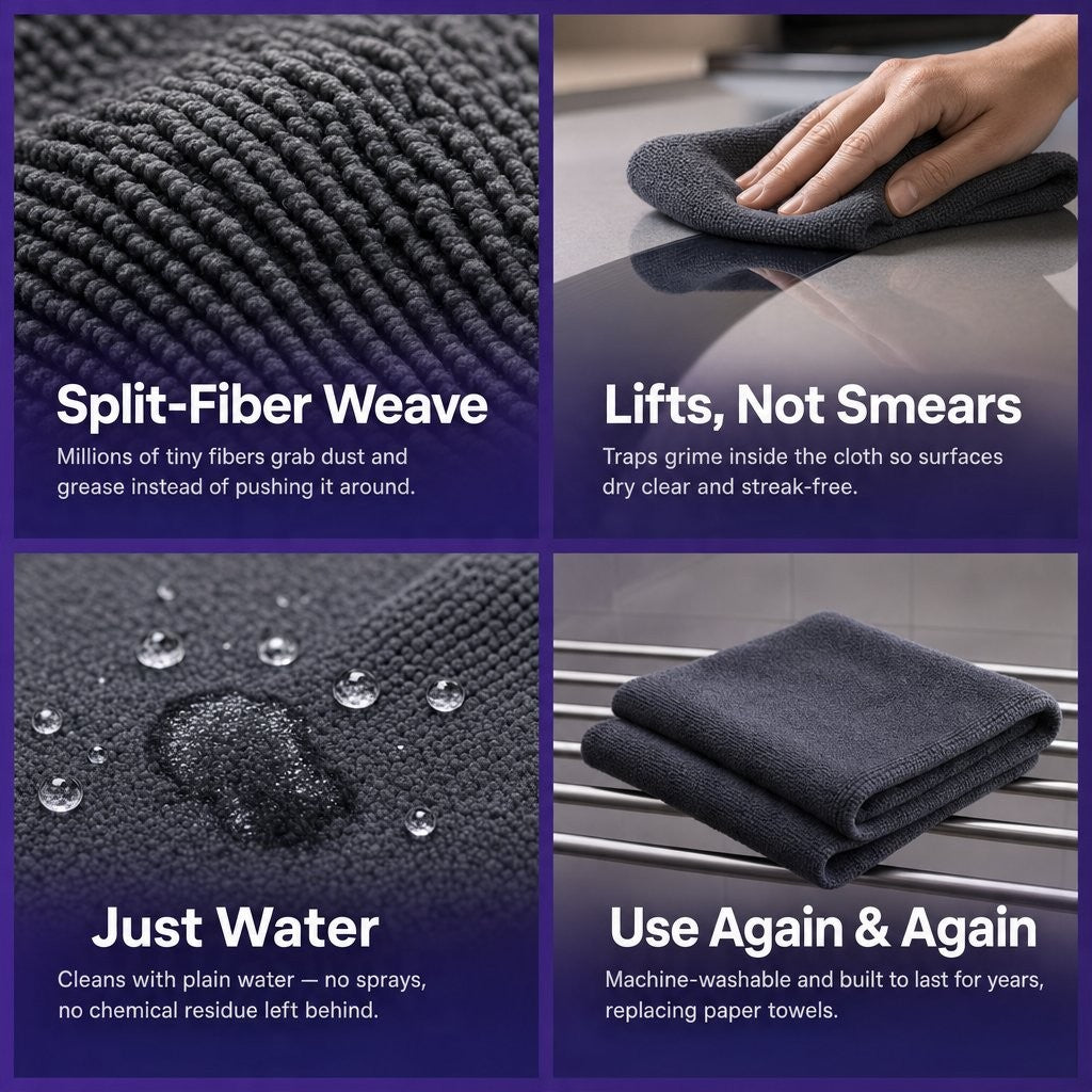 How Klaril works — split-fiber close-up