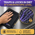 Microscopic grip — dense weave traps dirt